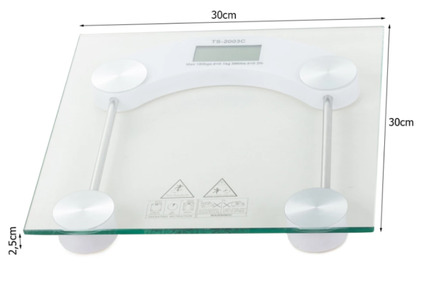 Elektronische Personenwaage 180 kg, Glas-LCD – Bild 6