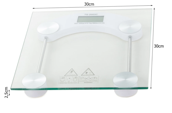 Elektronische Personenwaage 180 kg, Glas-LCD – Bild 4